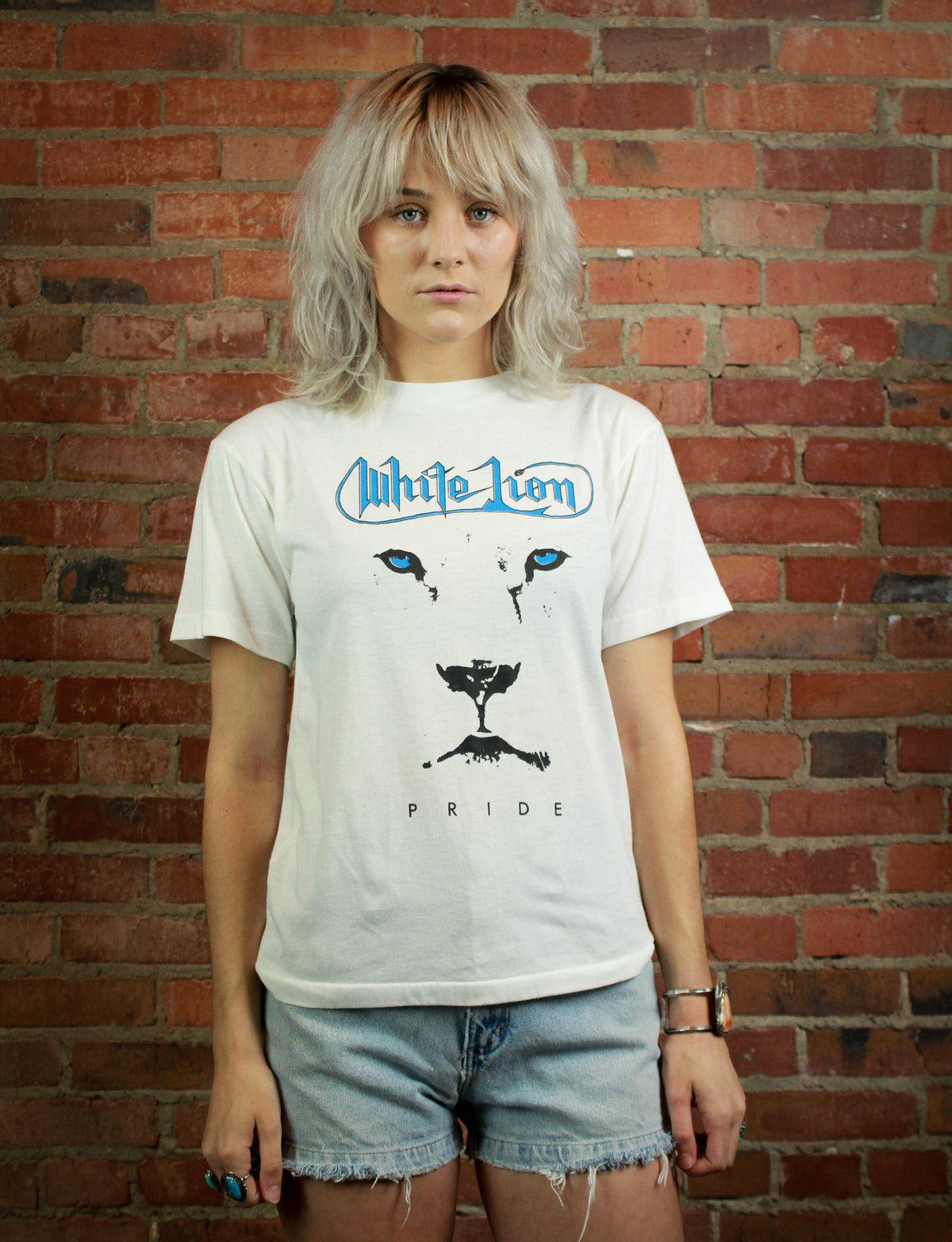Vintage 1987 White Lion Concert T Shirt Pride Album White Unisex 