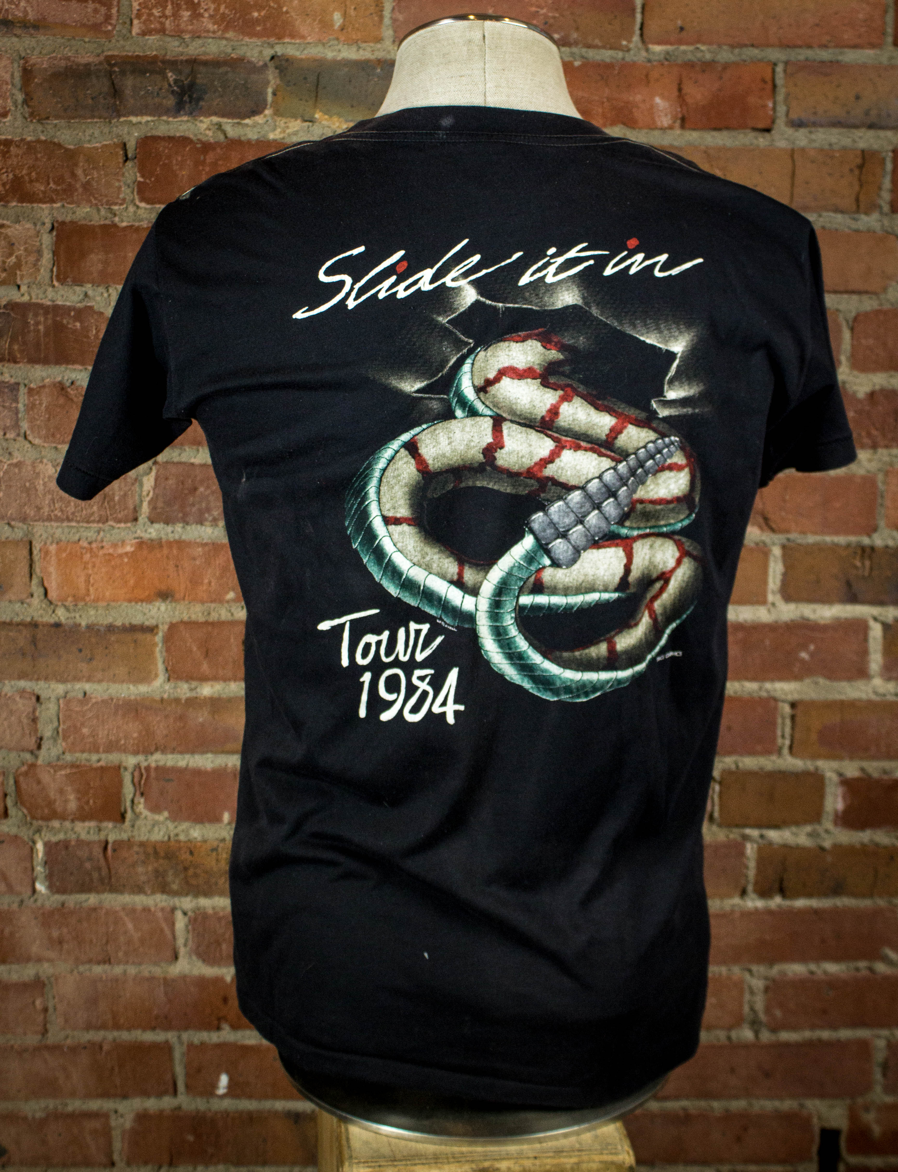 Vintage 1984 Whitesnake Slide It In Tour Black Concert T Shirt 