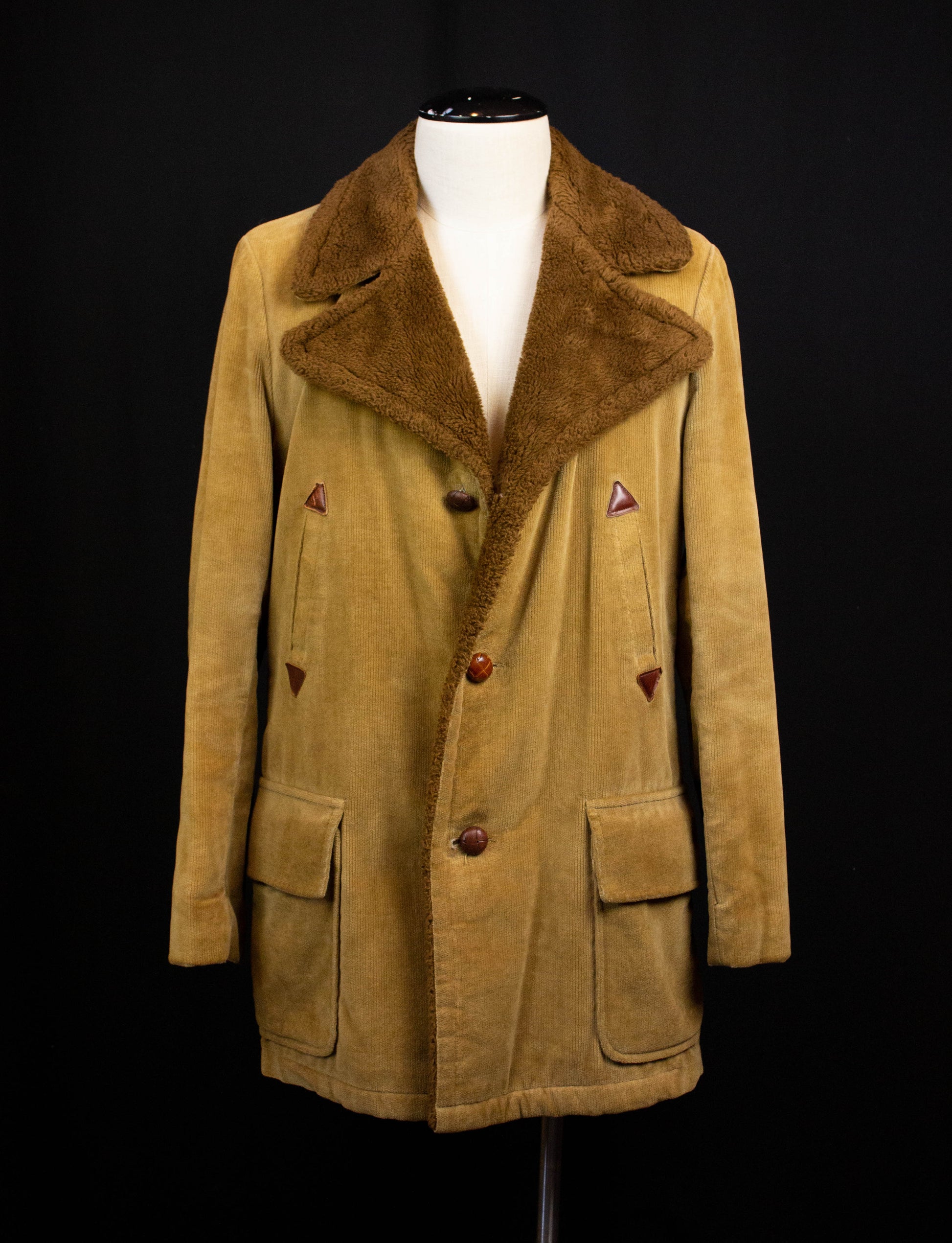 Vintage William Barry Corduroy Winter Coat Brown and Tan Size 40
