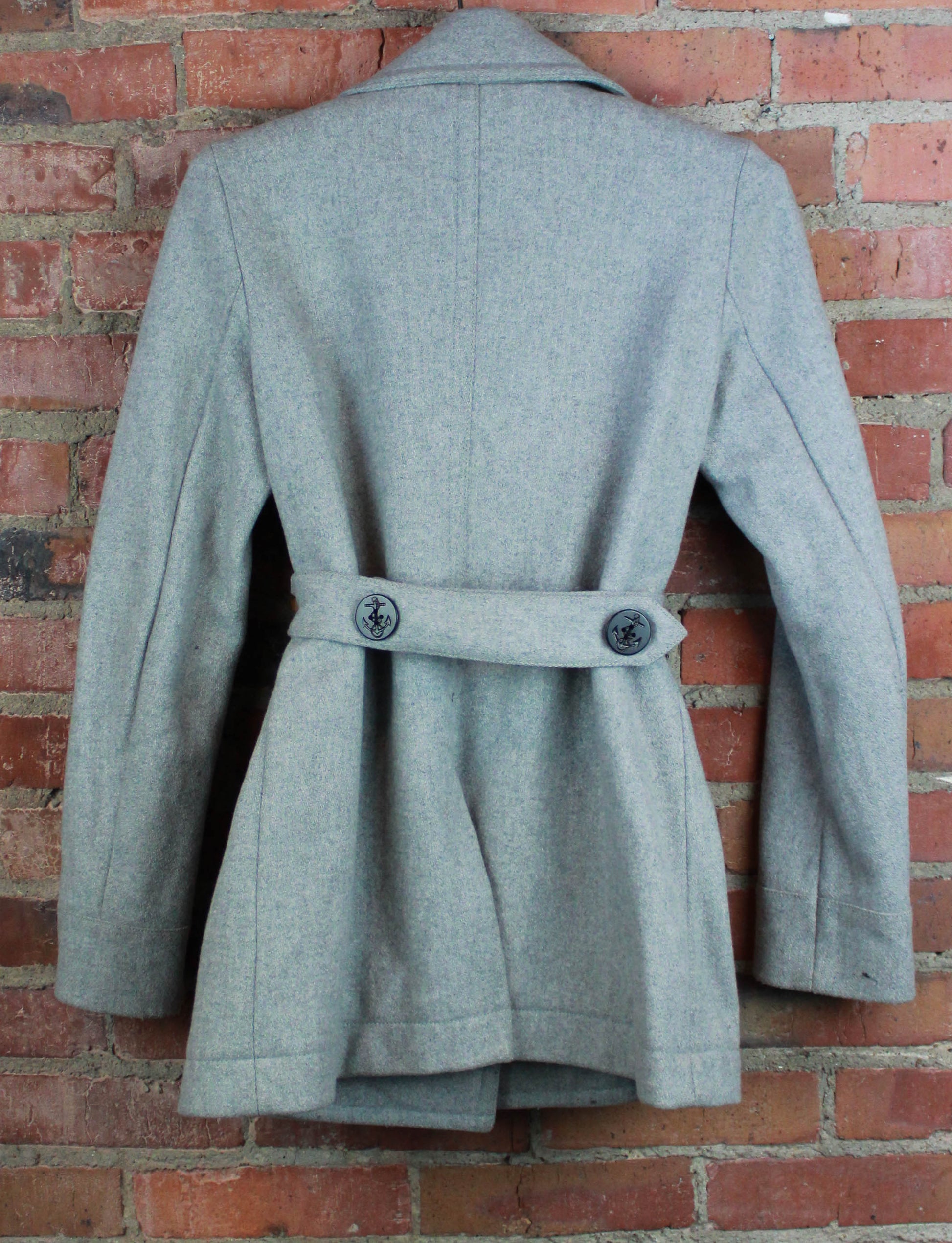 Women's Vintage 90's Ralph Lauren Polo Peacoat Wool Grey Small