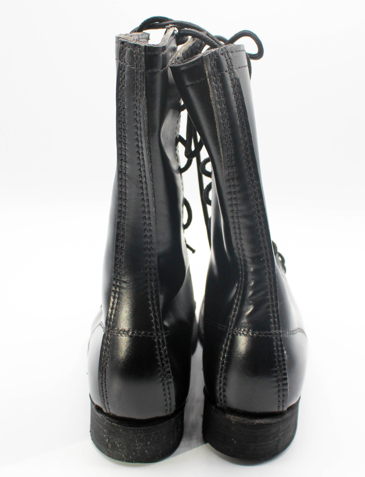 Women's Vintage Jump Boots Leather Combat Biker Dead Stock Black Size 5-6