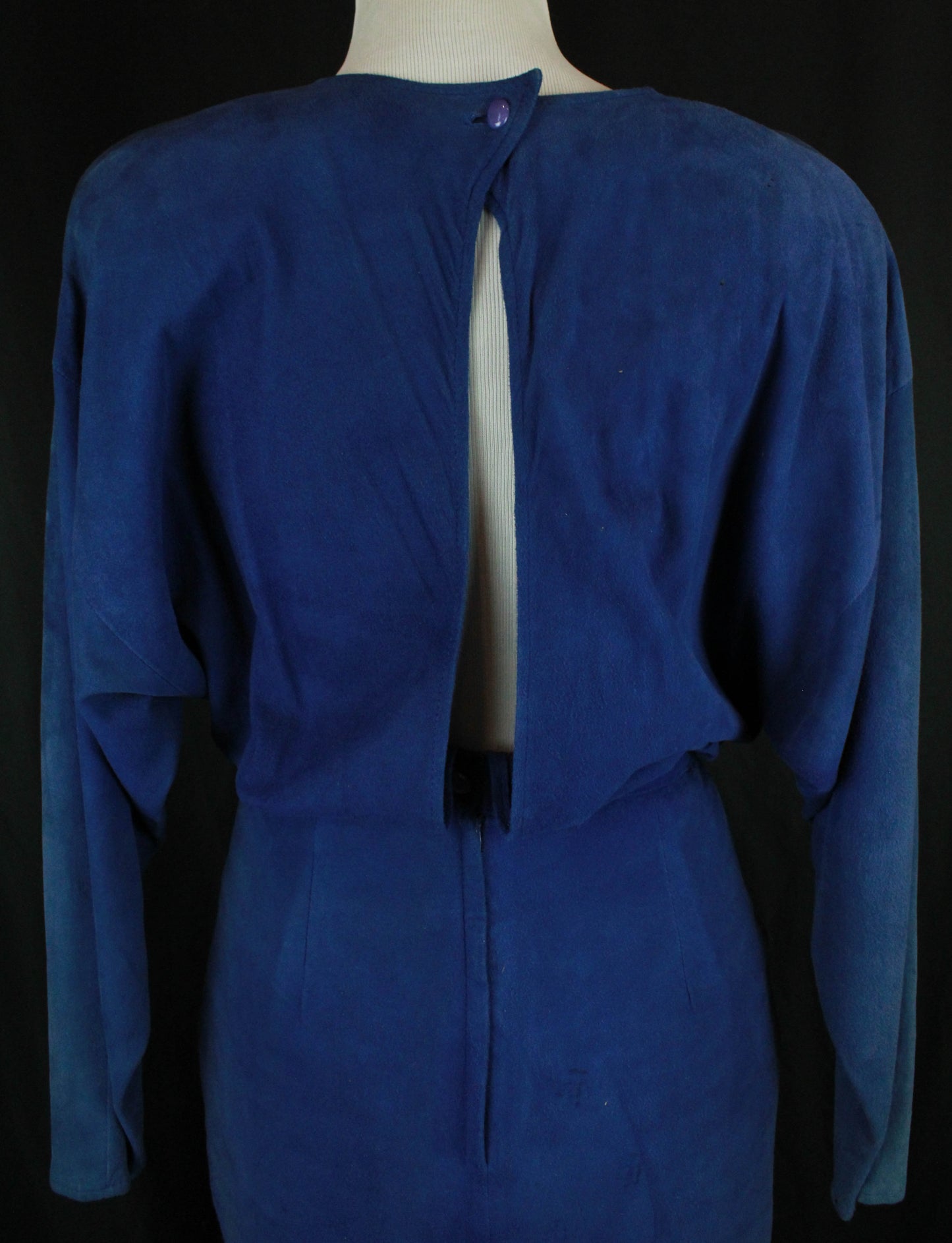Women's Vintage 80's Blue Suede Maxi Dress - Small/26W