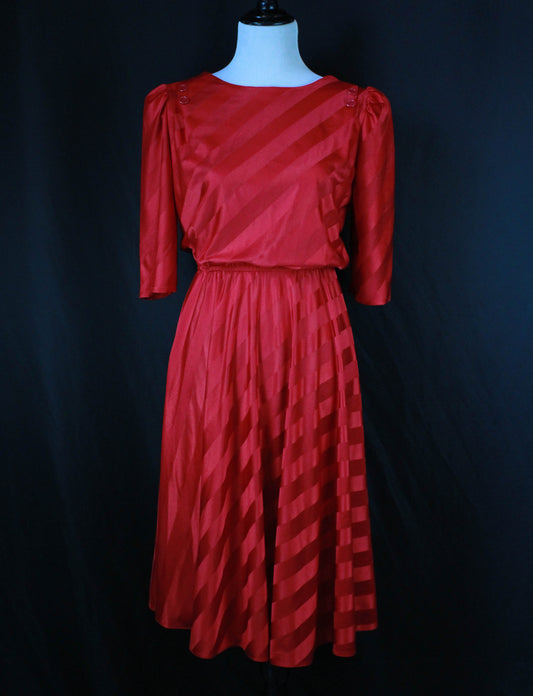 Women's Vintage Mary My Luv Red Midi Dress - Medium