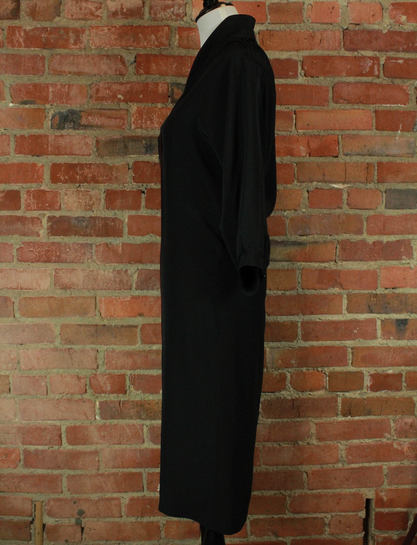 Women's Vintage Yves St. Tropez Black Silk Dress - Small