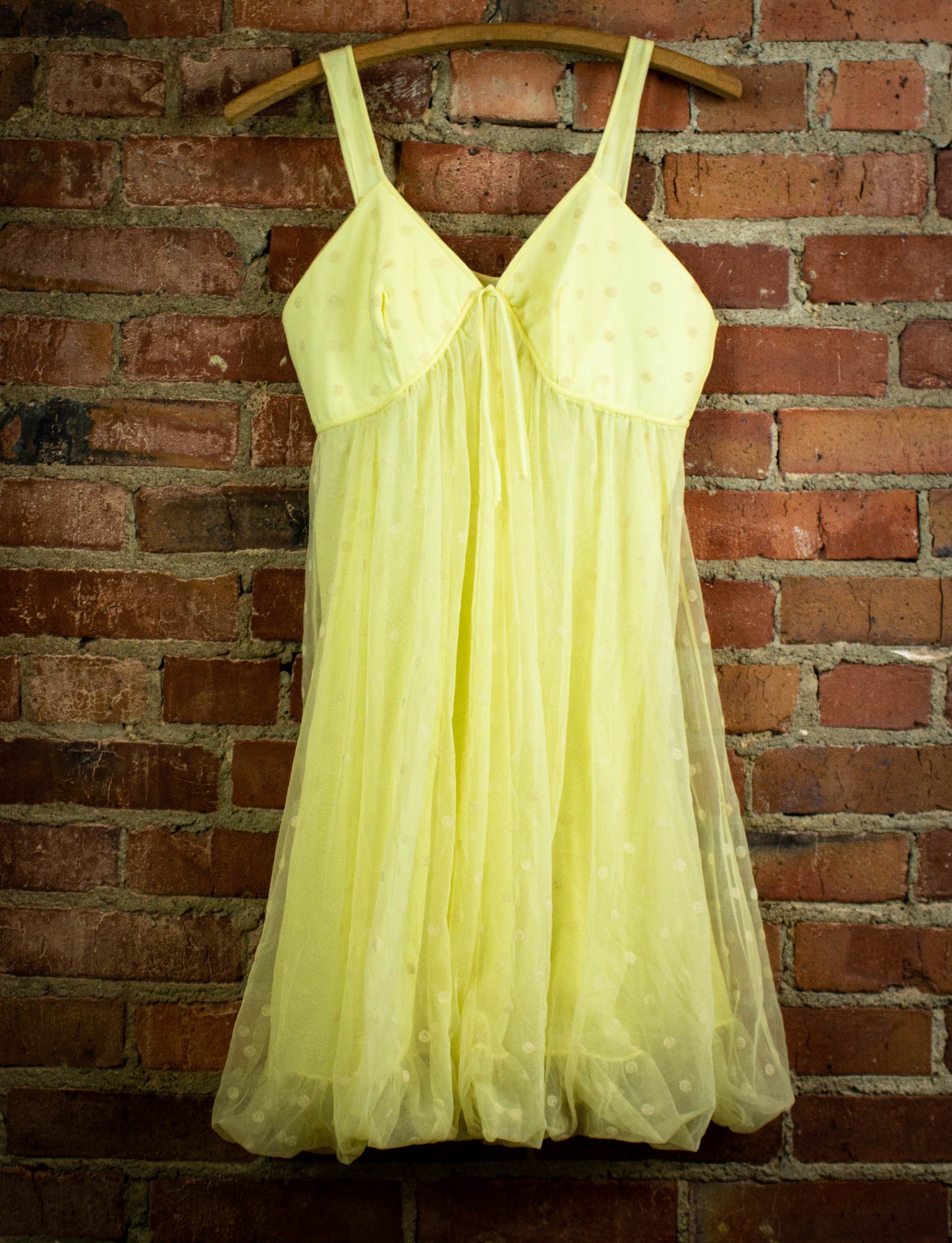 Vintage Yellow Polka Dot Sleeveless Dress 1950's