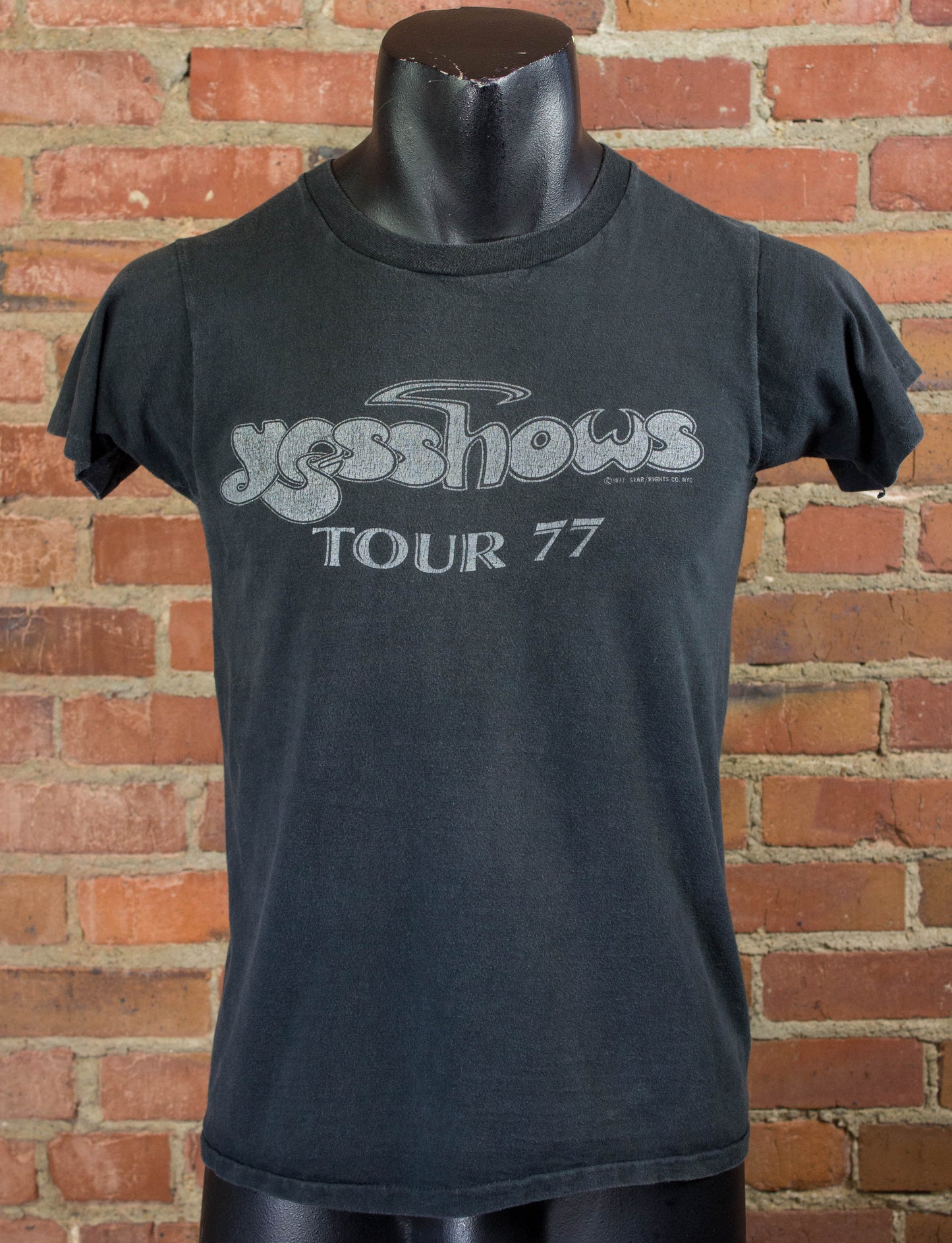 Vintage Yes 1977 Yes Shows Tour Black Concert T Shirt Unisex Small