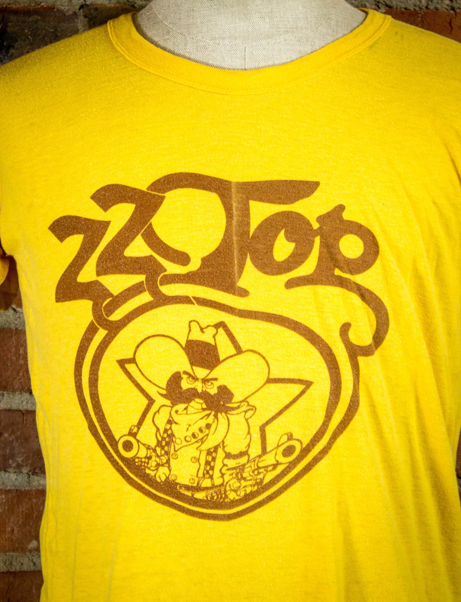 Vintage ZZ Top 1974 Touring Yellow Concert T Shirt Medium