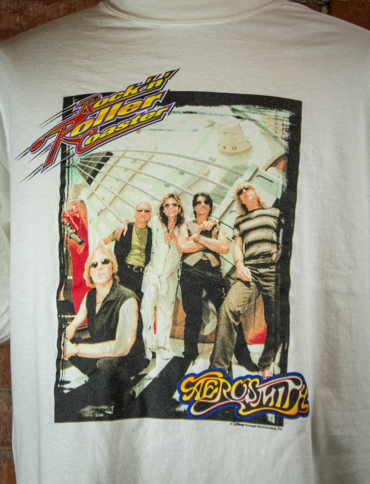 Vintage 1999 Aerosmith Rockin Rollercoaster White Concert T Shirt Unisex XL